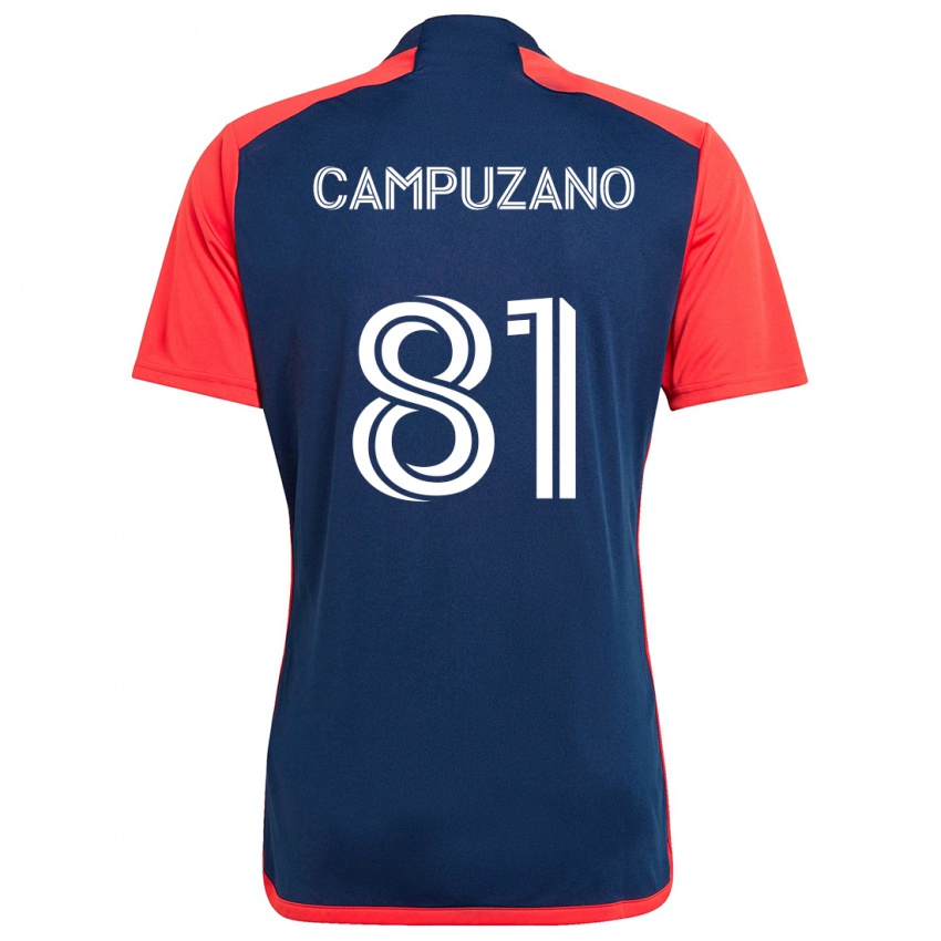 Uomo Maglia Nico Campuzano #81 Blu Rosso Kit Gara Home 2024/25 Maglietta