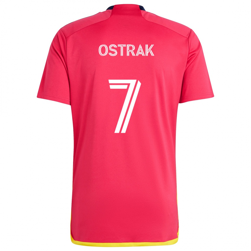 Uomo Maglia Tomás Ostrák #7 Rosso Blu Kit Gara Home 2024/25 Maglietta