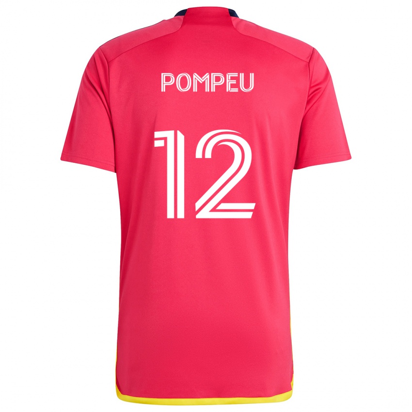 Uomo Maglia Célio Pompeu #12 Rosso Blu Kit Gara Home 2024/25 Maglietta