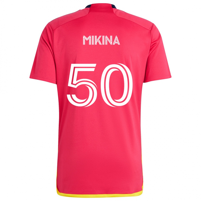 Uomo Maglia Gabriel Mikina #50 Rosso Blu Kit Gara Home 2024/25 Maglietta