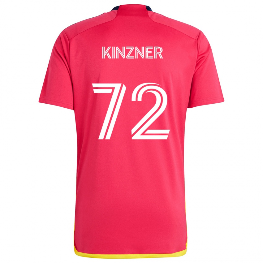 Uomo Maglia Eric Kinzner #72 Rosso Blu Kit Gara Home 2024/25 Maglietta