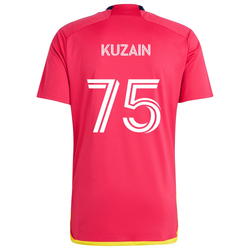 Uomo Maglia Wan Kuzain #75 Rosso Blu Kit Gara Home 2024/25 Maglietta