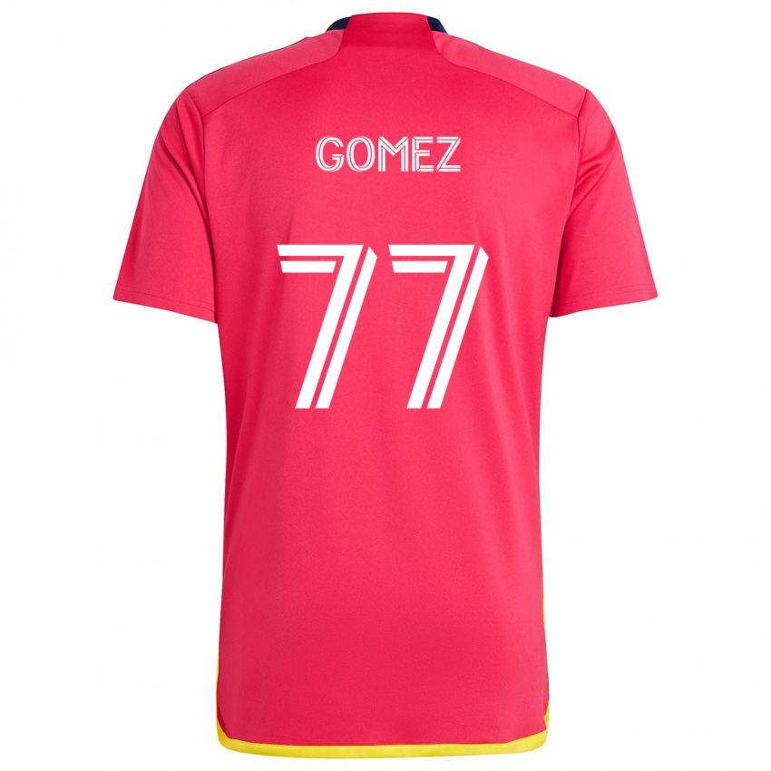 Uomo Maglia Sam Gomez #77 Rosso Blu Kit Gara Home 2024/25 Maglietta