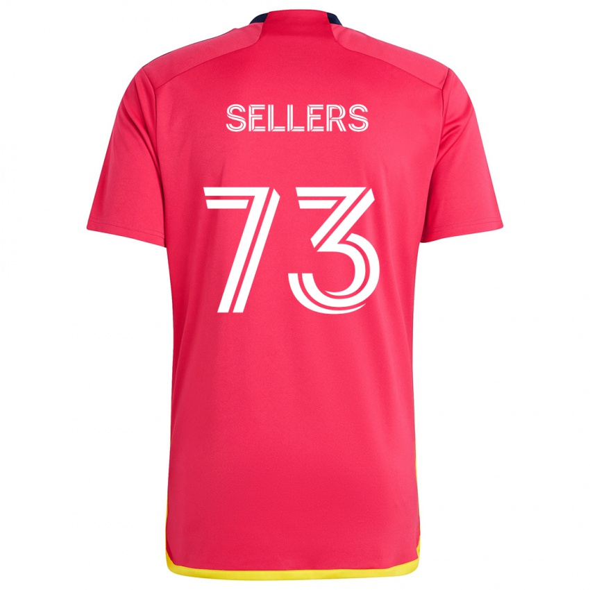 Uomo Maglia Braydon Sellers #73 Rosso Blu Kit Gara Home 2024/25 Maglietta