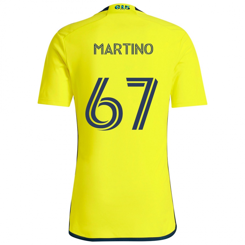 Uomo Maglia Ben Martino #67 Giallo Blu Kit Gara Home 2024/25 Maglietta