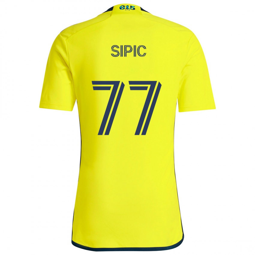 Uomo Maglia Adem Sipić #77 Giallo Blu Kit Gara Home 2024/25 Maglietta