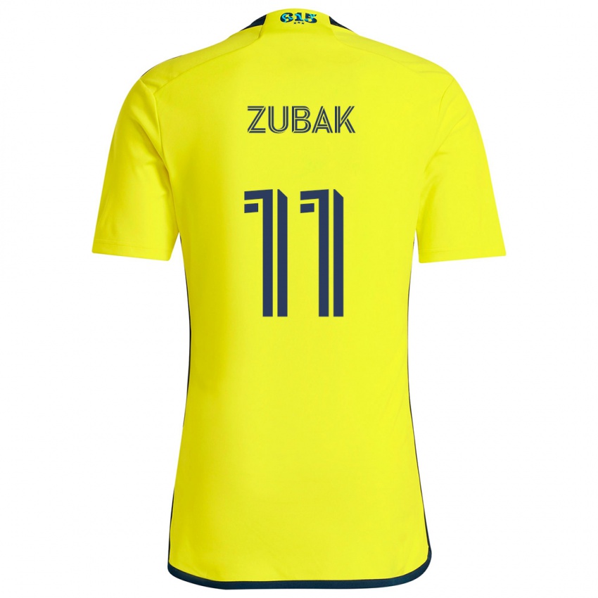 Uomo Maglia Ethan Zubak #11 Giallo Blu Kit Gara Home 2024/25 Maglietta