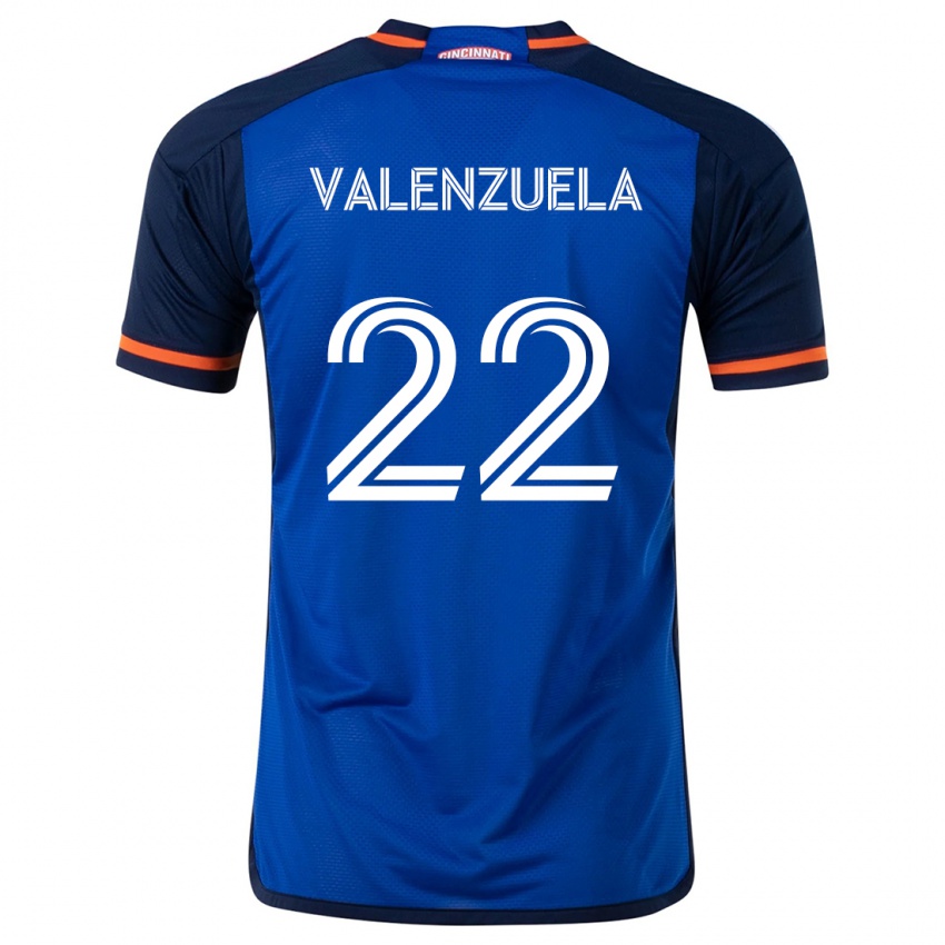 Uomo Maglia Gerardo Valenzuela #22 Blu Bianco Kit Gara Home 2024/25 Maglietta