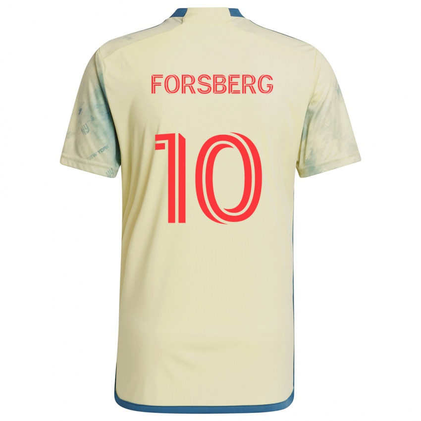 Uomo Maglia Emil Forsberg #10 Giallo Rosso Blu Kit Gara Home 2024/25 Maglietta