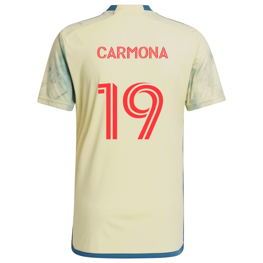 Uomo Maglia Wikelman Carmona #19 Giallo Rosso Blu Kit Gara Home 2024/25 Maglietta