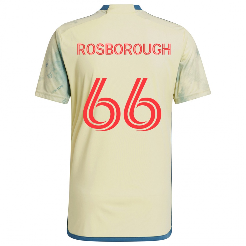 Uomo Maglia Tanner Rosborough #66 Giallo Rosso Blu Kit Gara Home 2024/25 Maglietta