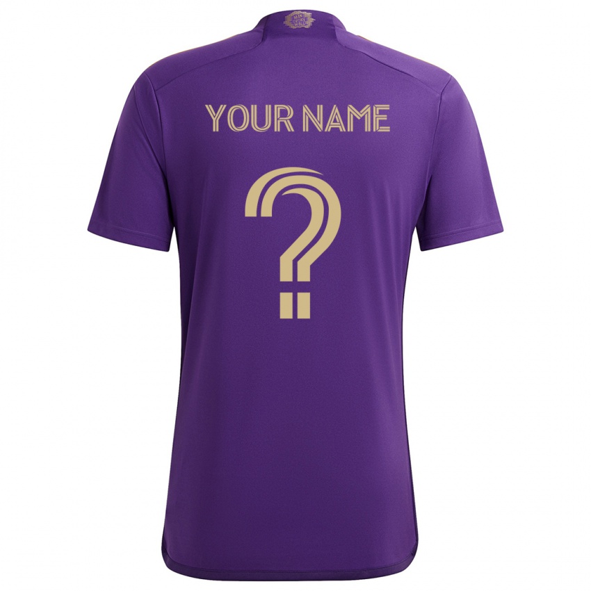 Uomo Maglia Il Tuo Nome #0 Viola Giallo Kit Gara Home 2024/25 Maglietta