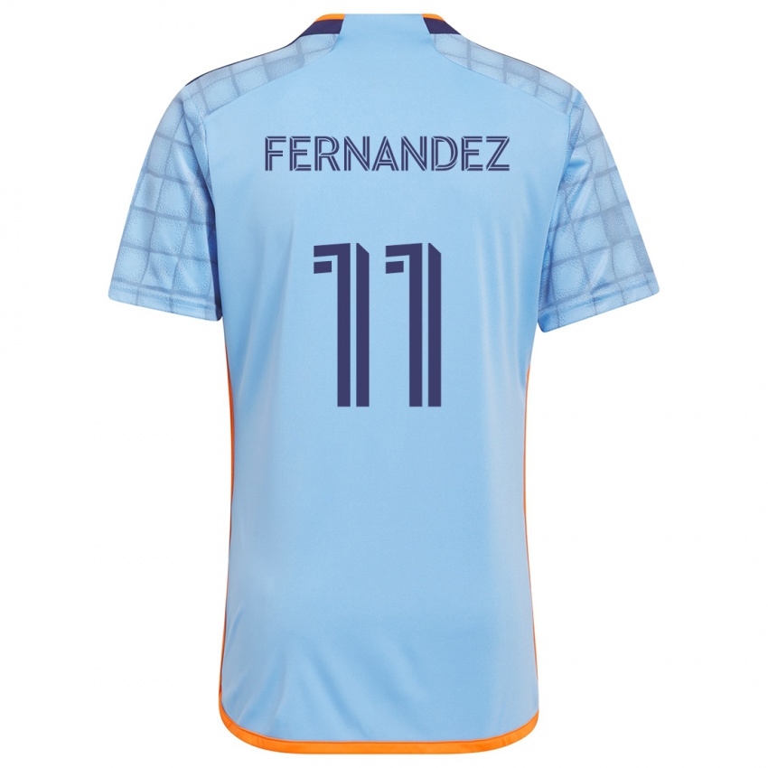 Uomo Maglia Julián Fernández #11 Blu Arancione Kit Gara Home 2024/25 Maglietta