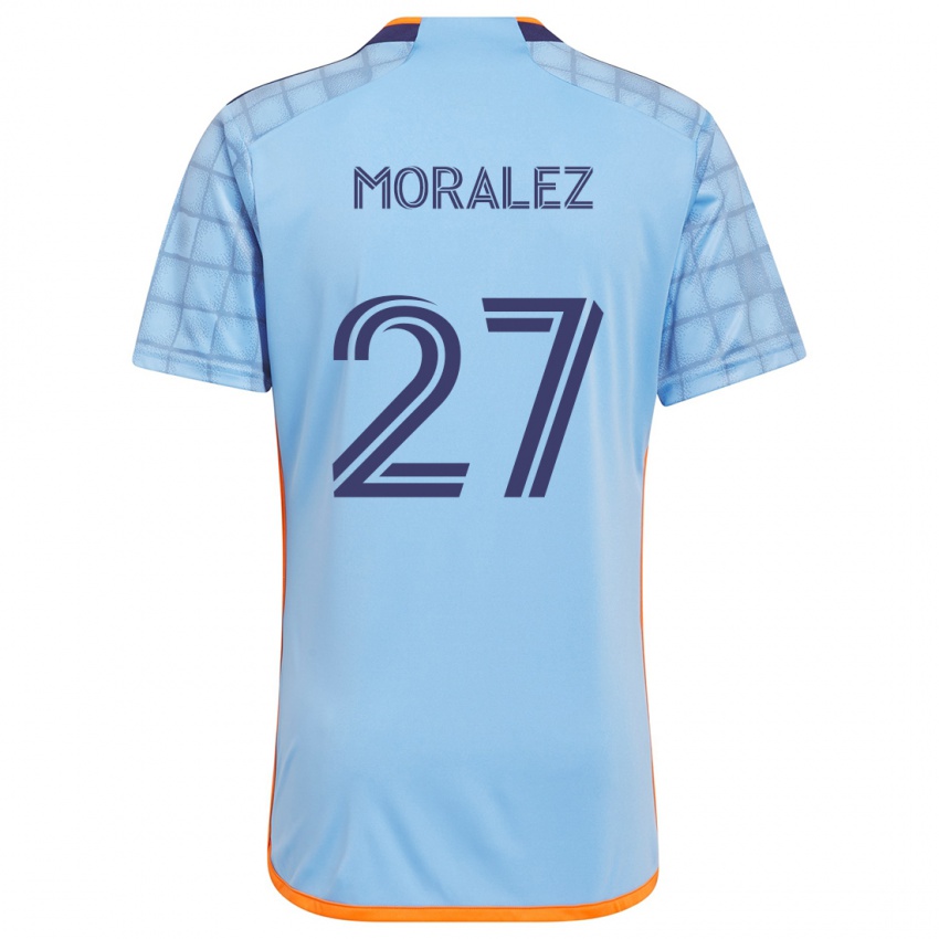 Uomo Maglia Maxi Moralez #27 Blu Arancione Kit Gara Home 2024/25 Maglietta