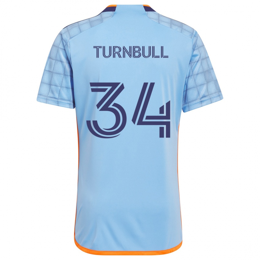 Uomo Maglia Stephen Turnbull #34 Blu Arancione Kit Gara Home 2024/25 Maglietta