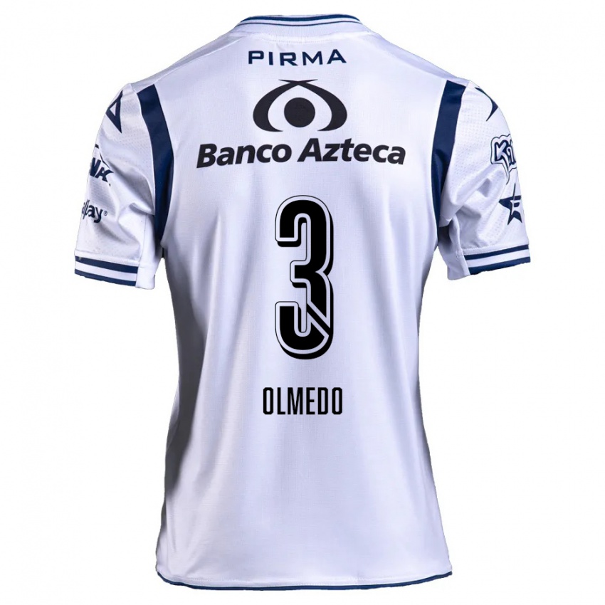 Uomo Maglia Sebastián Olmedo #3 Bianco Blu Navy Kit Gara Home 2024/25 Maglietta