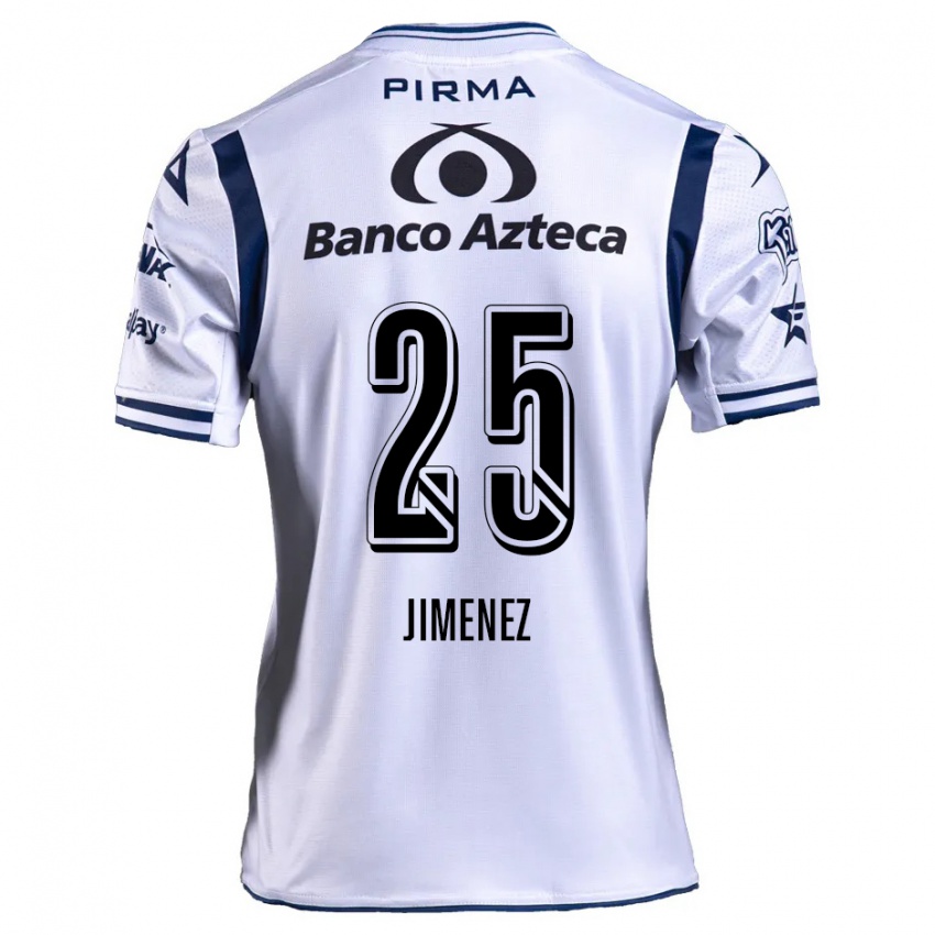 Uomo Maglia Miguel Jiménez #25 Bianco Blu Navy Kit Gara Home 2024/25 Maglietta