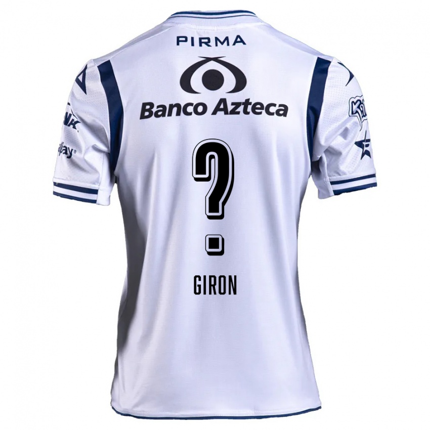 Uomo Maglia Randall Girón #0 Bianco Blu Navy Kit Gara Home 2024/25 Maglietta