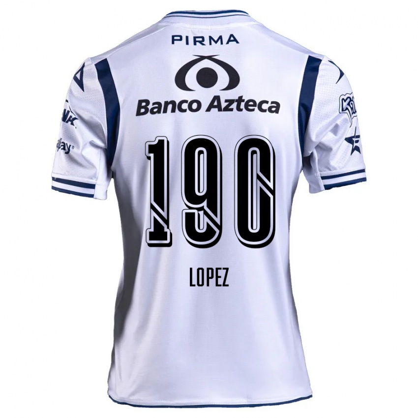 Uomo Maglia Josué López #190 Bianco Blu Navy Kit Gara Home 2024/25 Maglietta