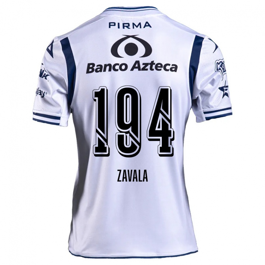 Uomo Maglia Arath Zavala #194 Bianco Blu Navy Kit Gara Home 2024/25 Maglietta