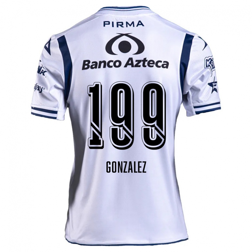 Uomo Maglia Samuel González #199 Bianco Blu Navy Kit Gara Home 2024/25 Maglietta