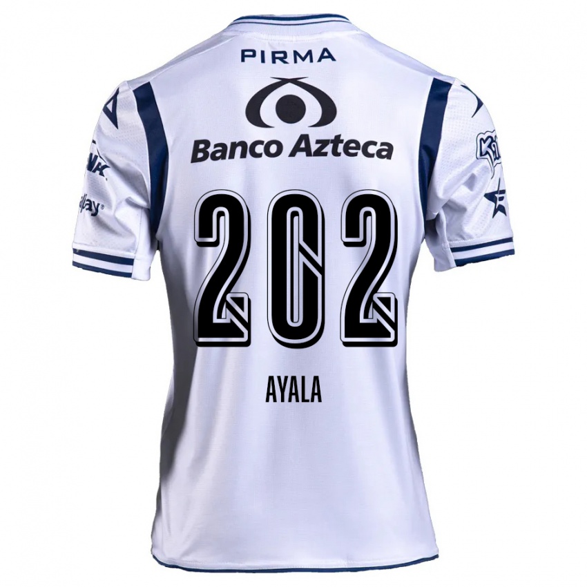 Uomo Maglia Diego Ayala #202 Bianco Blu Navy Kit Gara Home 2024/25 Maglietta