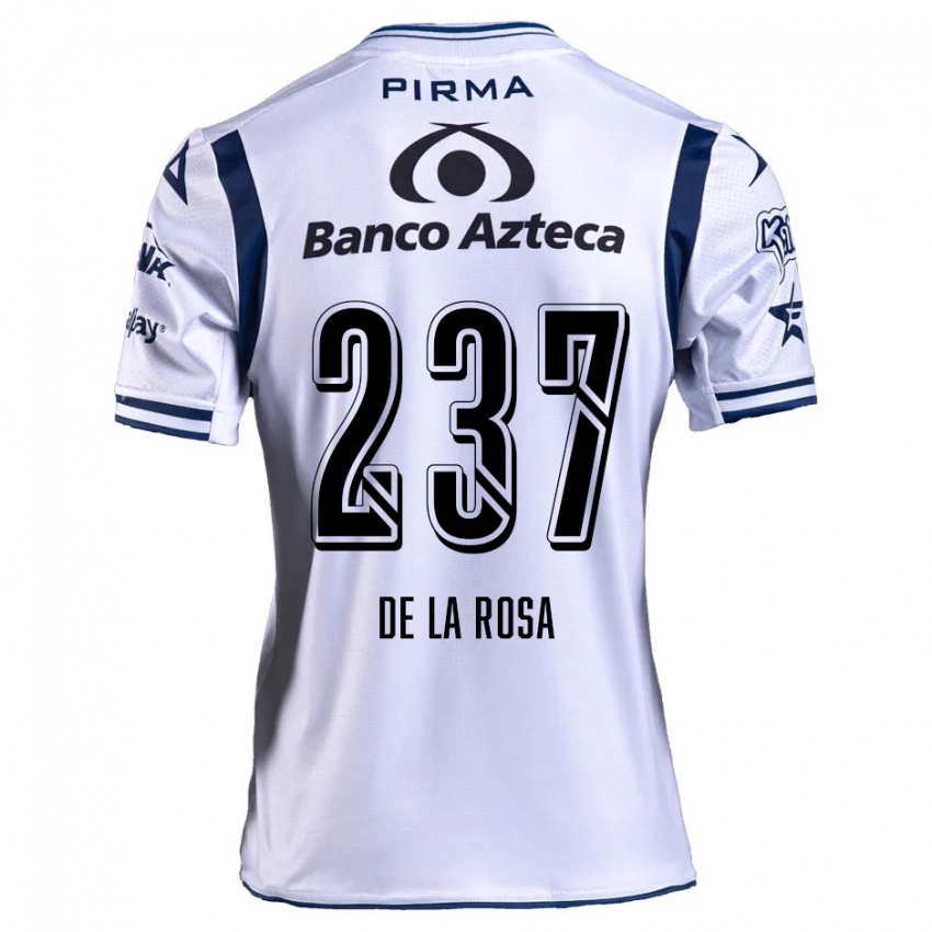 Uomo Maglia Álvaro De La Rosa #237 Bianco Blu Navy Kit Gara Home 2024/25 Maglietta