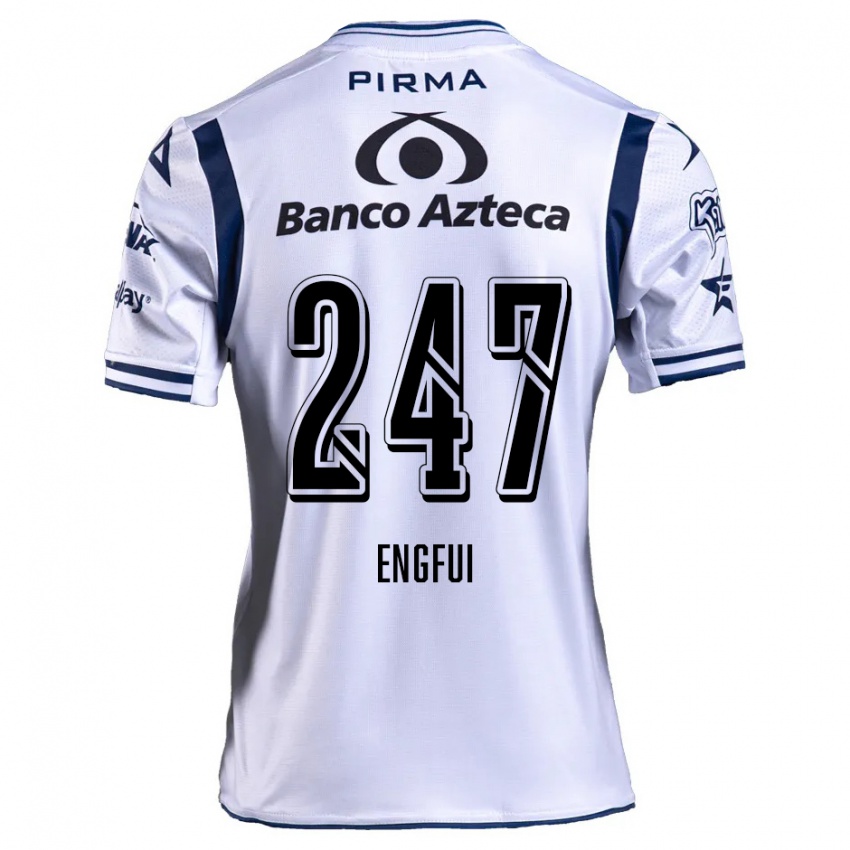 Uomo Maglia Emilio Engfui #247 Bianco Blu Navy Kit Gara Home 2024/25 Maglietta