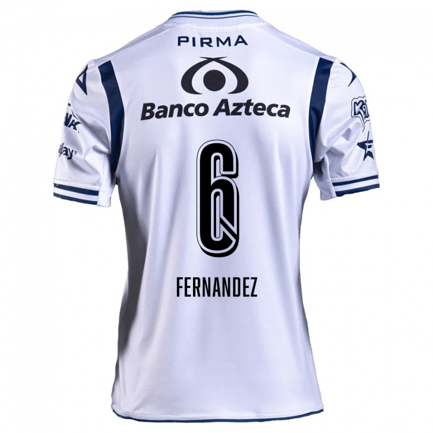 Uomo Maglia Liliana Fernández #6 Bianco Blu Navy Kit Gara Home 2024/25 Maglietta