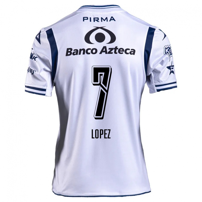 Uomo Maglia Viridiana López #7 Bianco Blu Navy Kit Gara Home 2024/25 Maglietta