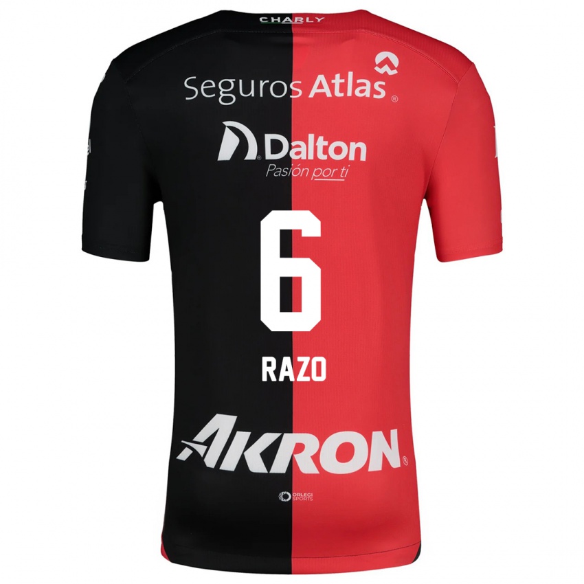 Uomo Maglia Valeria Razo #6 Rosso Nero Kit Gara Home 2024/25 Maglietta