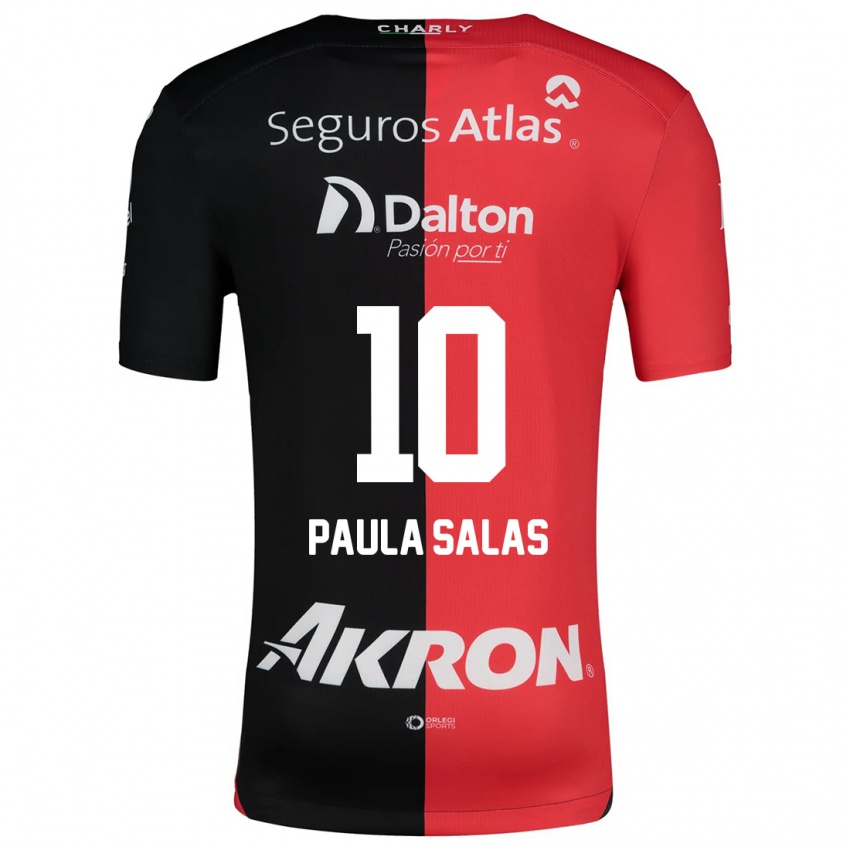 Uomo Maglia María Paula Salas #10 Rosso Nero Kit Gara Home 2024/25 Maglietta