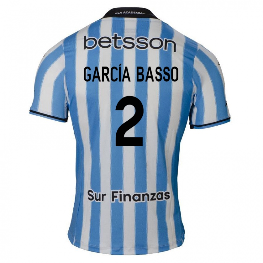 Uomo Maglia Agustín García Basso #2 Blu Bianco Nero Kit Gara Home 2024/25 Maglietta