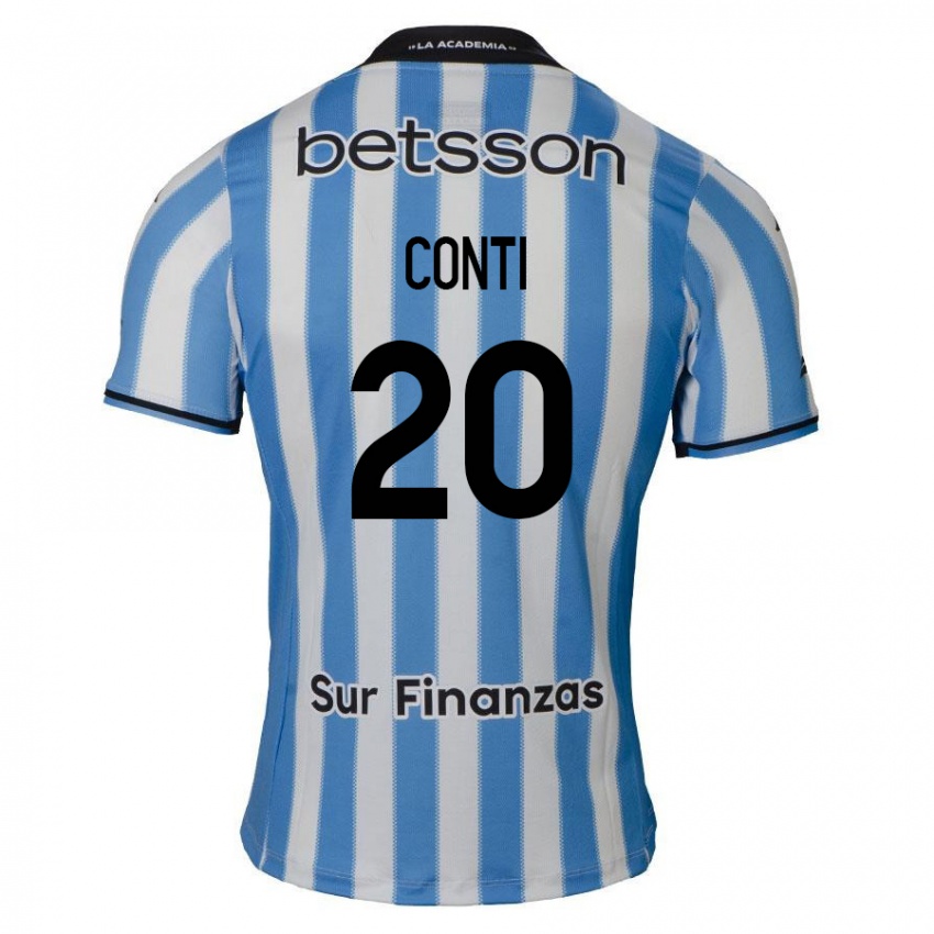 Uomo Maglia Germán Conti #20 Blu Bianco Nero Kit Gara Home 2024/25 Maglietta