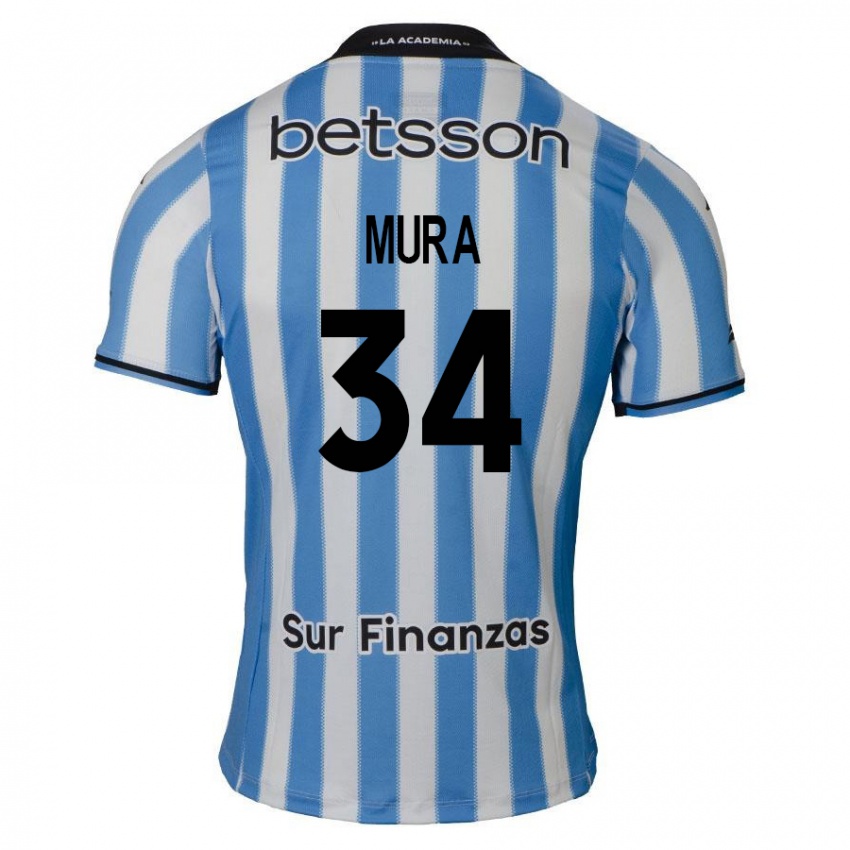 Uomo Maglia Facundo Mura #34 Blu Bianco Nero Kit Gara Home 2024/25 Maglietta