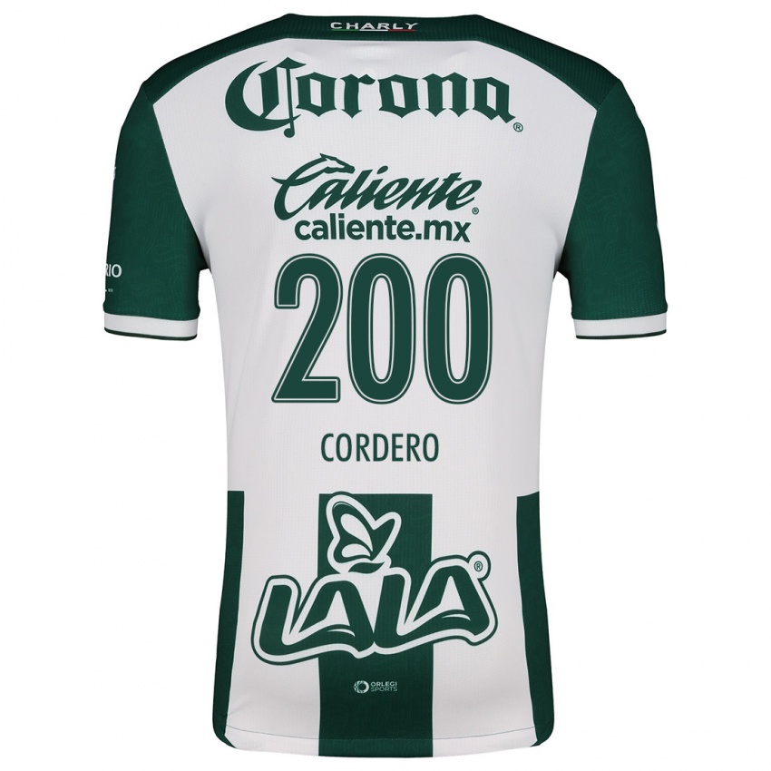 Uomo Maglia Mario Cordero #200 Verde Bianco Kit Gara Home 2024/25 Maglietta