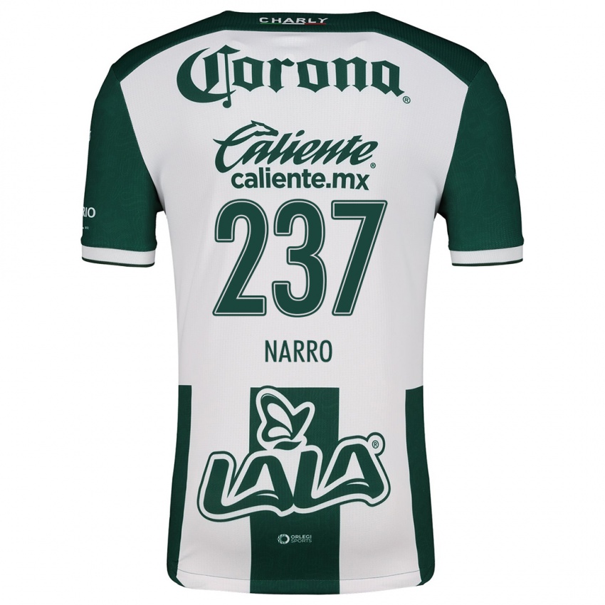 Uomo Maglia Ernesto Narro #237 Verde Bianco Kit Gara Home 2024/25 Maglietta