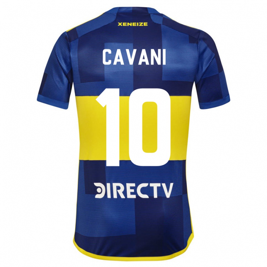 Uomo Maglia Edinson Cavani #10 Blu Giallo Kit Gara Home 2024/25 Maglietta