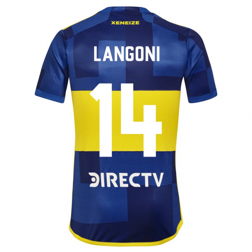 Uomo Maglia Luca Langoni #14 Blu Giallo Kit Gara Home 2024/25 Maglietta