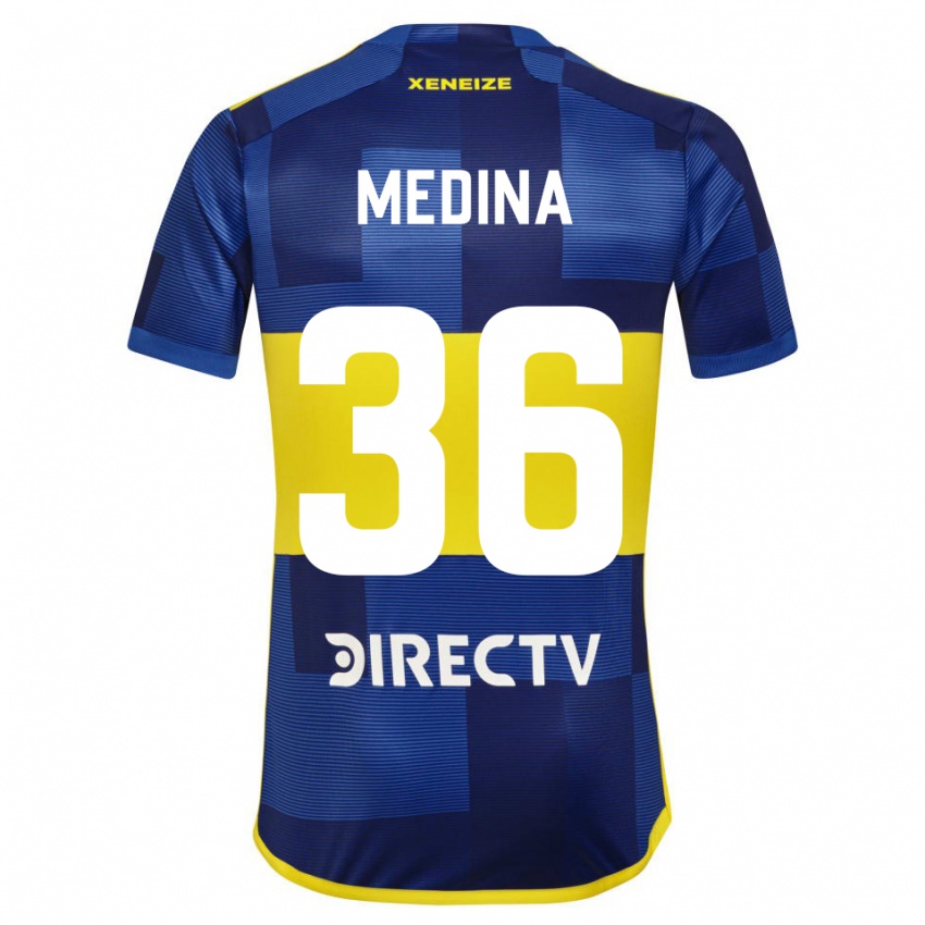 Uomo Maglia Cristian Medina #36 Blu Giallo Kit Gara Home 2024/25 Maglietta