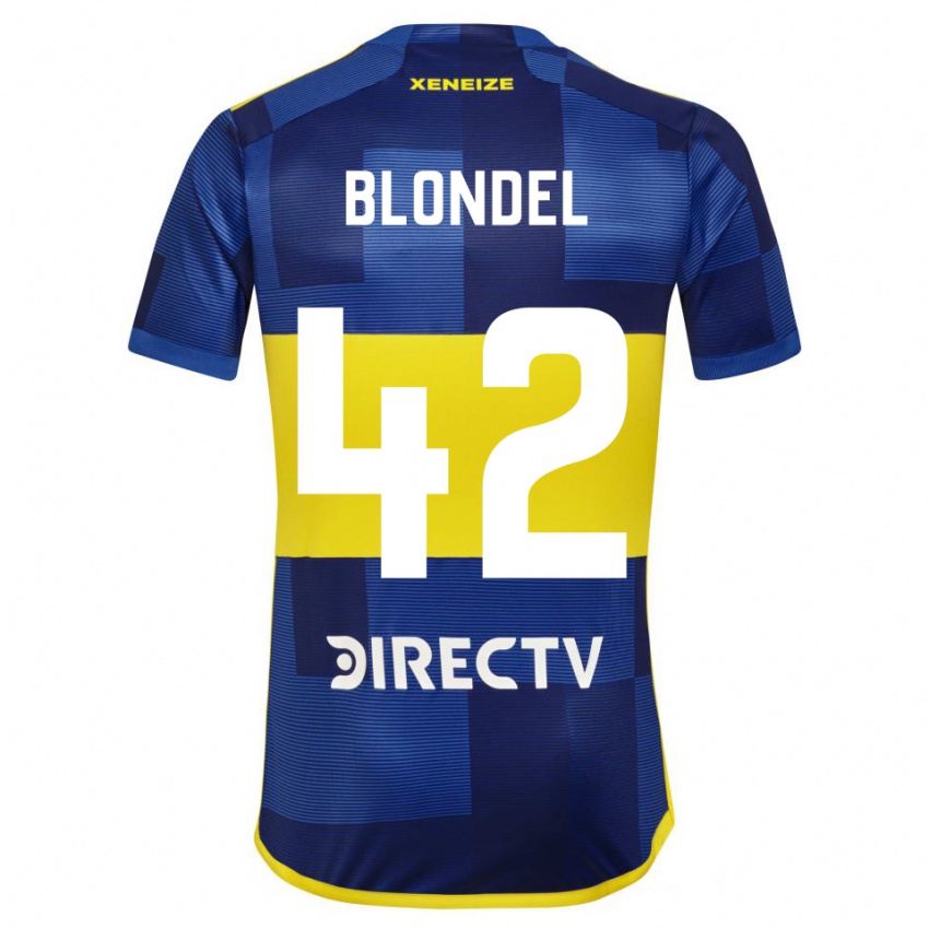 Uomo Maglia Lucas Blondel #42 Blu Giallo Kit Gara Home 2024/25 Maglietta