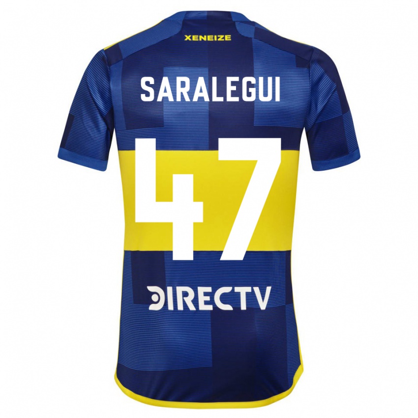 Uomo Maglia Jabes Saralegui #47 Blu Giallo Kit Gara Home 2024/25 Maglietta