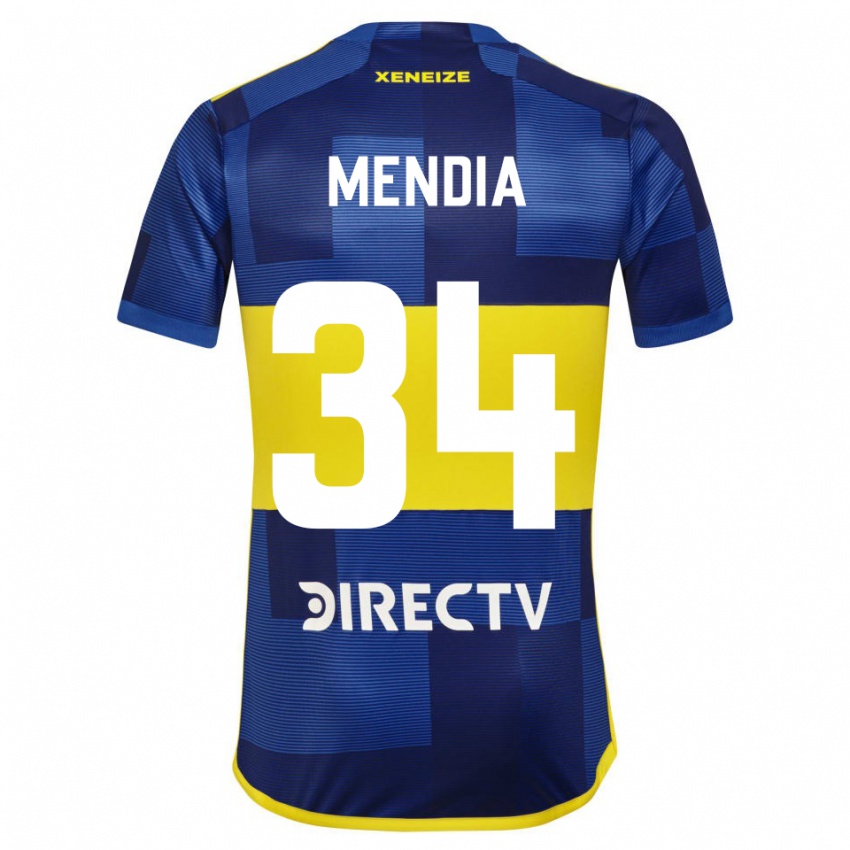 Uomo Maglia Mateo Mendia #34 Blu Giallo Kit Gara Home 2024/25 Maglietta