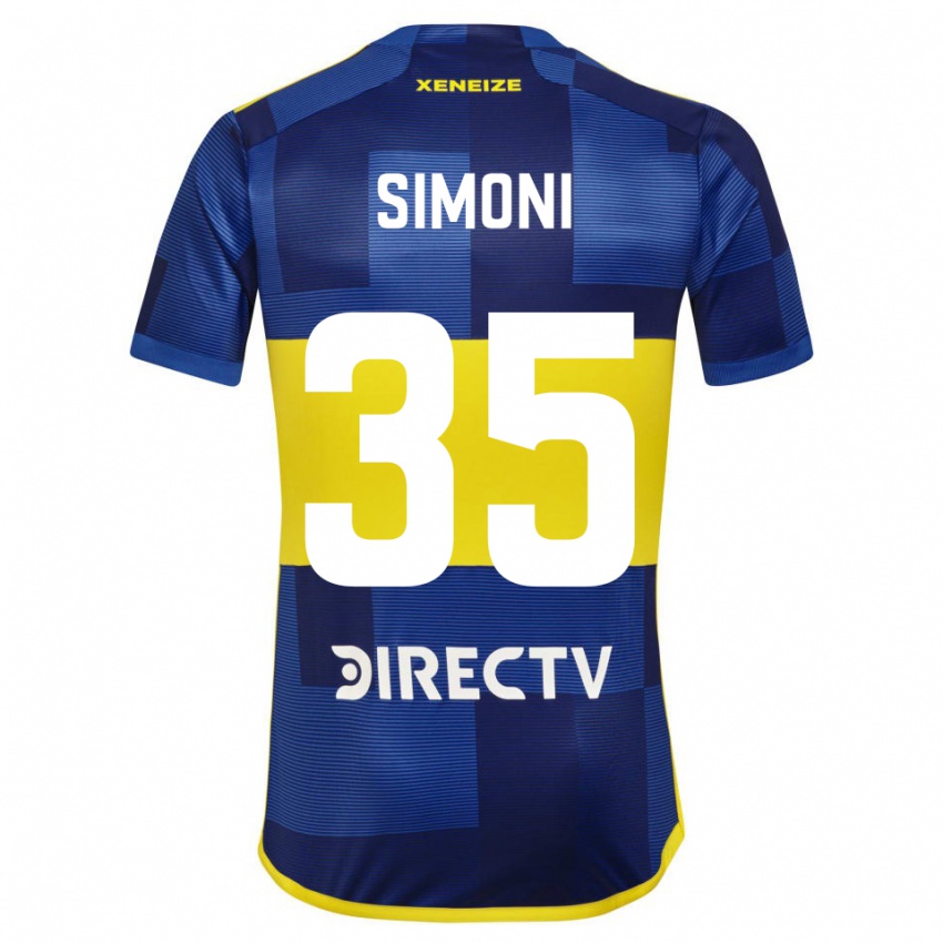 Uomo Maglia Valentino Simoni #35 Blu Giallo Kit Gara Home 2024/25 Maglietta