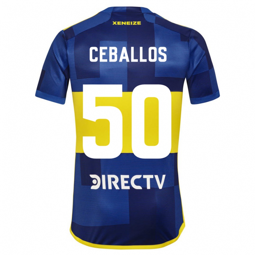 Uomo Maglia Julián Ceballos #50 Blu Giallo Kit Gara Home 2024/25 Maglietta