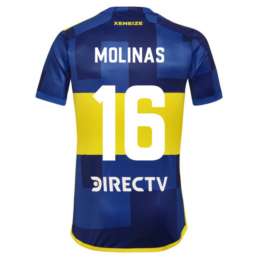 Uomo Maglia Aaron Molinas #16 Blu Giallo Kit Gara Home 2024/25 Maglietta