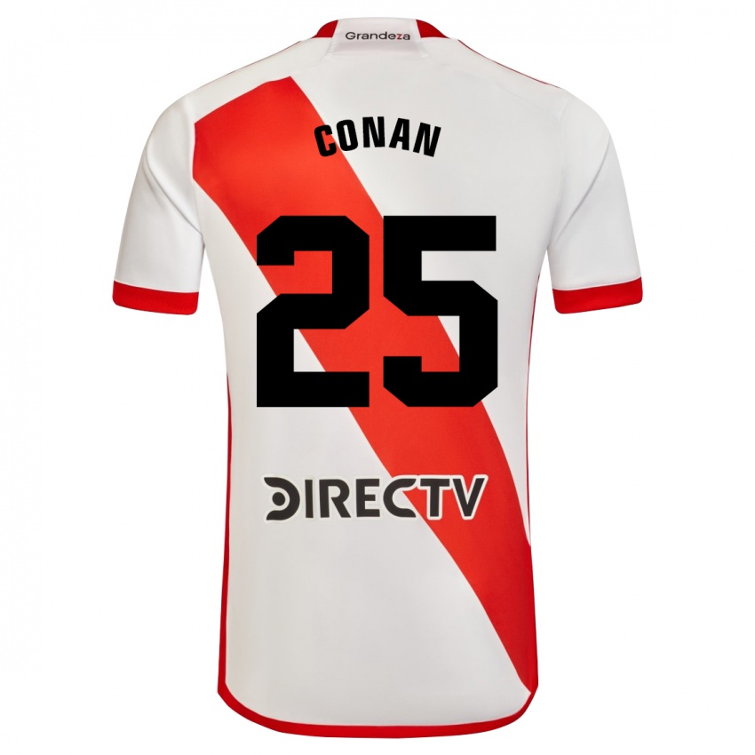 Uomo Maglia Conan Ledesma #25 Bianco Rosso Kit Gara Home 2024/25 Maglietta