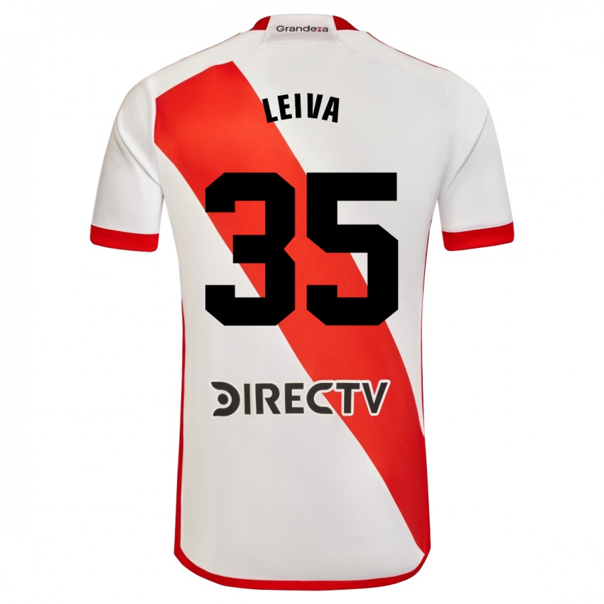 Uomo Maglia Tobías Leiva #35 Bianco Rosso Kit Gara Home 2024/25 Maglietta