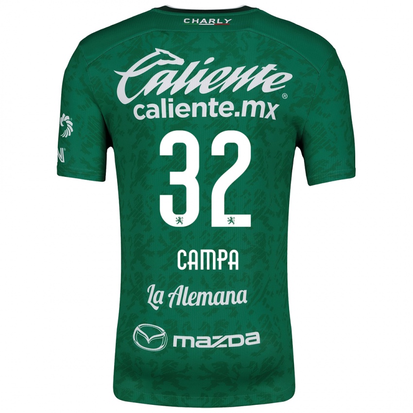 Uomo Maglia Ana Campa #32 Verde Bianco Kit Gara Home 2024/25 Maglietta