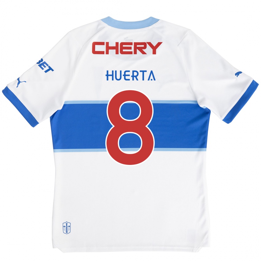 Uomo Maglia Valber Huerta #8 Bianco Blu Kit Gara Home 2024/25 Maglietta